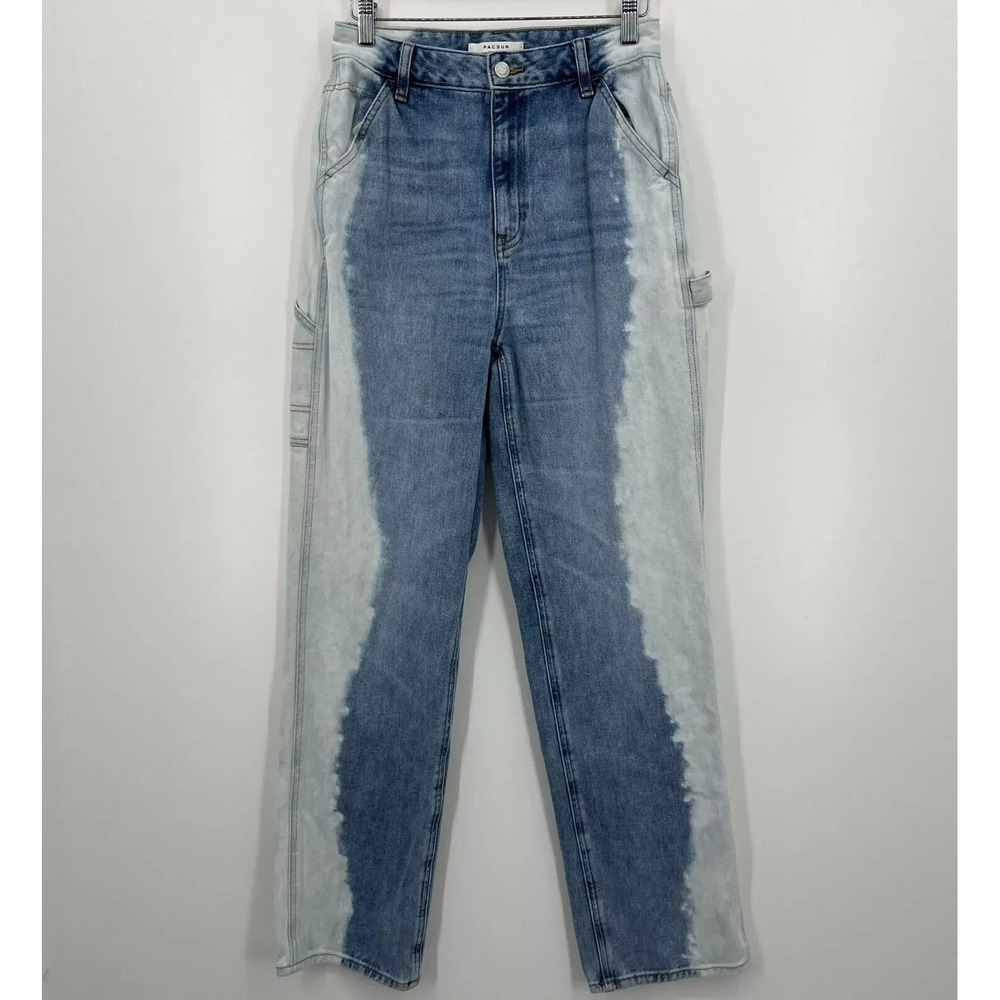 PacSun 90s BF Carpenter Two Tone Bleached Jeans Blue Size 28